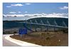 das Millau- Viadukt führt über den Fluss Tarn in Südfrankreich