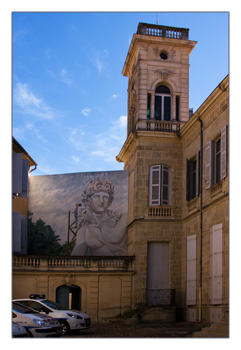 Innenhof-Wandmalerei, Gendarmerie Beziers