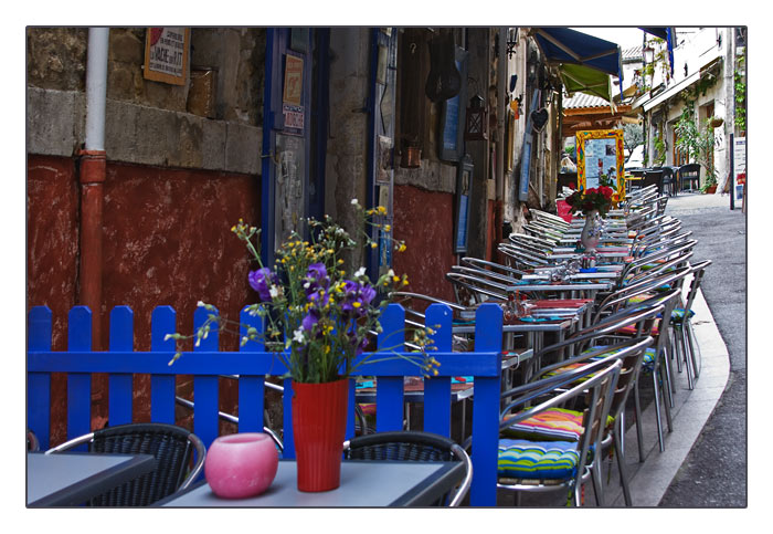 Strassenrestaurants in Vallon-Pont-d’Arc an der Adeche