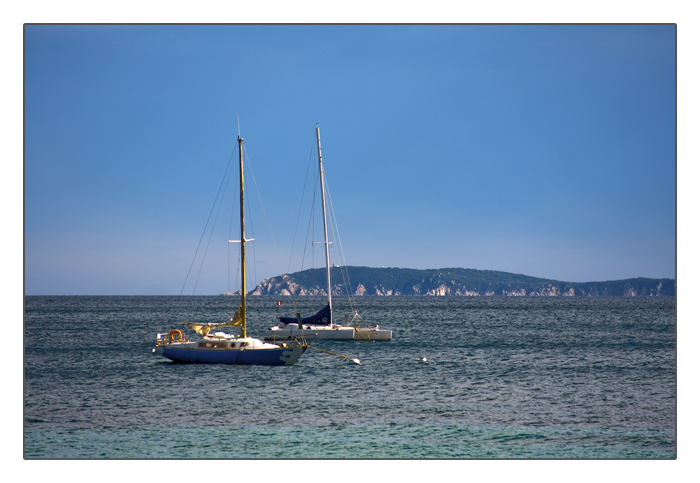 Blick von Cavaliere auf die Îlles d' Hyéres