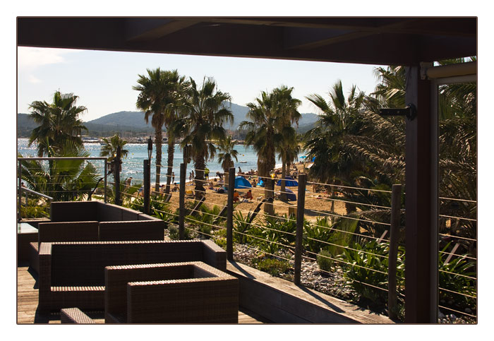 Campingplatz mit Blick auf Port Grimaud, Côte d'Azur, France