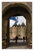 Das Haupttor der Festung Cité von Carcassonne, Départements Aude, Region Languedoc-Roussillon