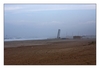 Blick auf das aufwühlende Meer und den düsteren Strand, Valras-Plage, Département Hérault, Region Languedoc-Roussillon