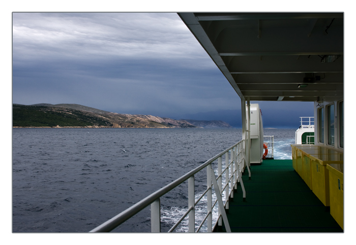 Überfahrt mit der Fähre von Lopar (Rab) Richtung Insel Krk