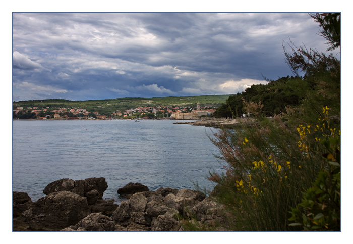 Blick auf die Stadt Krk, Insel Krk, Kroatien