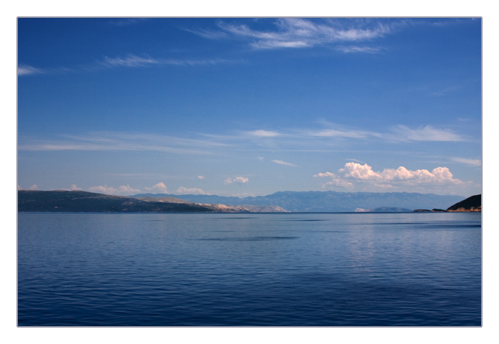 mit der Fähre unterwegs von Krk zur Insel Cres, Kroatien