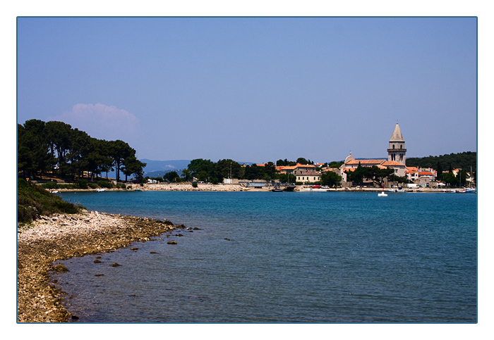 Blick auf Osor, auf der Rückfahrt von der Insel Lošinj (Losinj) Richtung Insel Cres, Kroatien