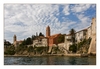 der Glockenturm der St.Johannes-Kirche (li) und der Kirche der Hl. Justina (re), Rab, Kroatien