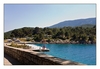 Blick von der Stadmauer auf den Campingplatz von Osor, am Kanal zwischen der Insel Cres und Lošinj (Losinj), Kroatien