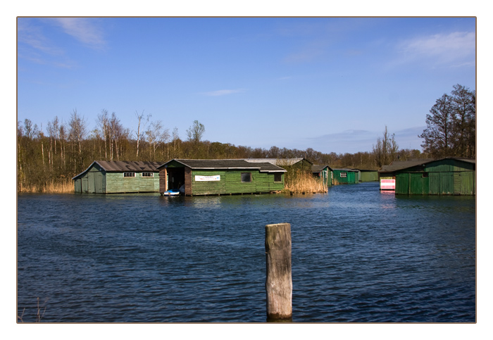 Bootsschuppen an der Müritz-Elde-Wasserstraß