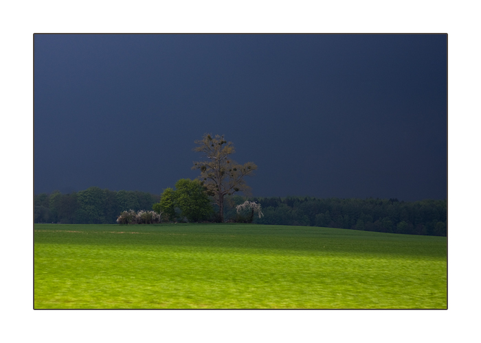 Unwetterhimmel auf der Fahrt zur insel Rügen