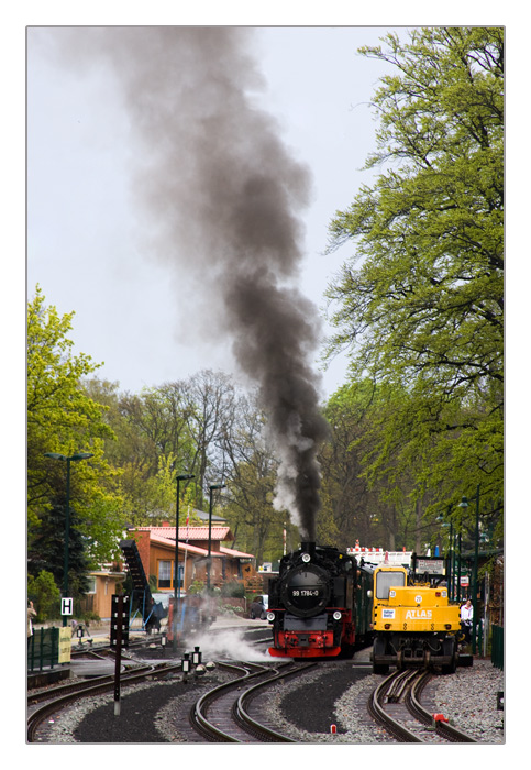 Dampf-Lokomotive Rasender Roland, Baujahr 1953, in Göhren, Insel Rügen