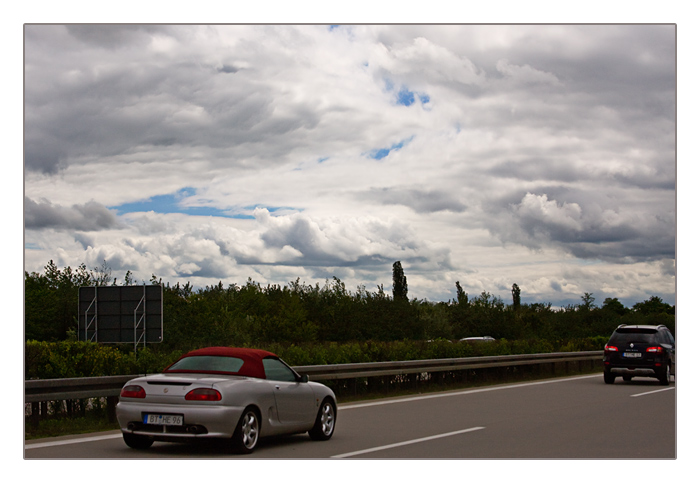 interessanter Himmel auf der Heimfahrt