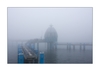 Tauchgondel und Seebrücke Sellin im Nebel, Insel Rügen