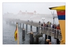 Blick auf das Kurhaus Binz im Nebel