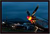North-American P-51D Mustang F-AZSB bei Nacht im Scheinwerferlicht vor der Burg Teck
